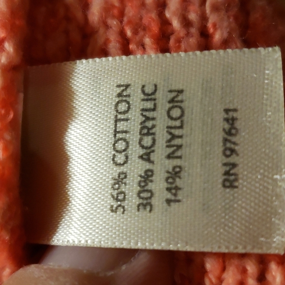 J jill purejill salmon pink vneck textured sweater - Picture 7 of 7